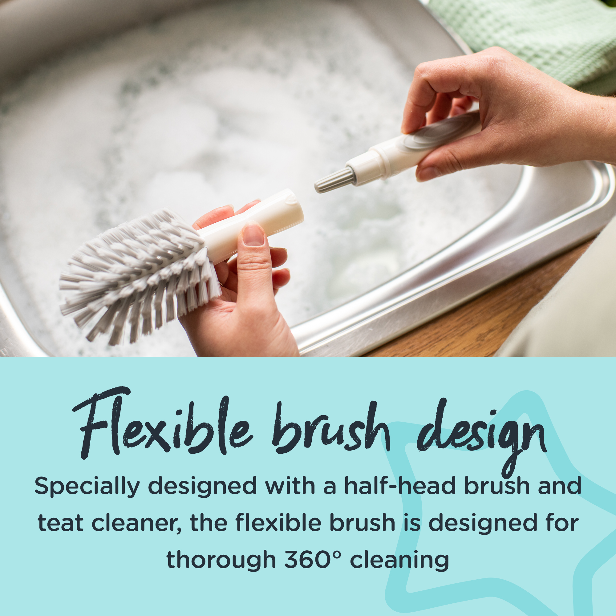 Tommee Tippee 2-in1 Bottle & Teat Brush - Image 4