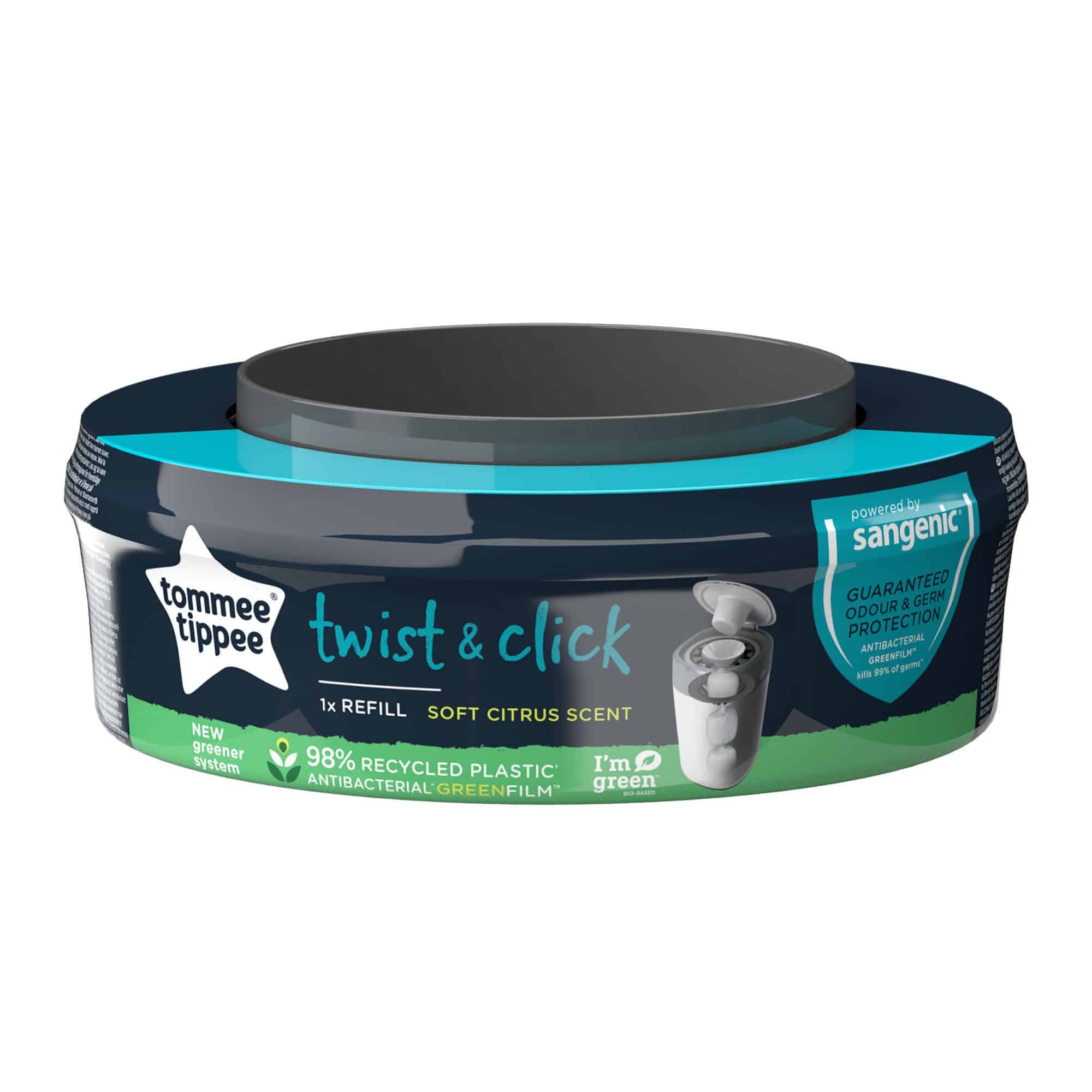 TOMMEE TIPPEE Twist and Click Advanced Nappy Bin Refill Cassettes,  Antibacterial