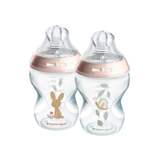 Tommee Tippee Natural Start 260ml Decorated Bottle 2pk - Girl