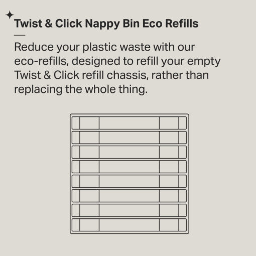 Twist & Click XL Nappy Disposal Bin Eco-Refills - 6pk - Image 9