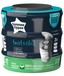 Tommee Tippee Twist And Click Advanced Nappy Disposal  Refills Eco-Friendlier - 3pack