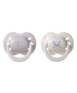 Tommee Tippee Ultra Fit Decorated Soother 0-6m 2pk - Girl - Light Purple